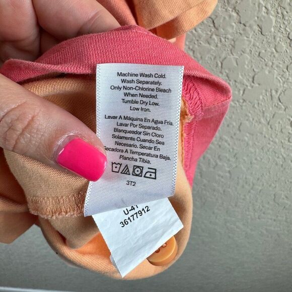 Fielder by Bonobos Relaxed Fit Gradient Ombre Dip Dye Polo Shirt XL Orange Pink - Picture 9 of 10